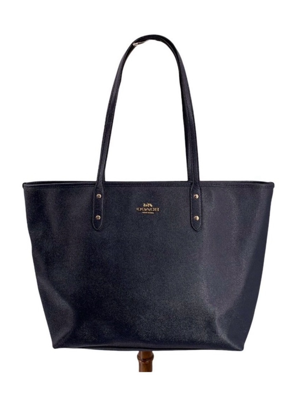 Authentic Coach Midnight navy blue Saffiano pebbled leather XL Tote